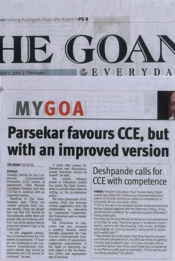 Deshpande calls for CCE with competence