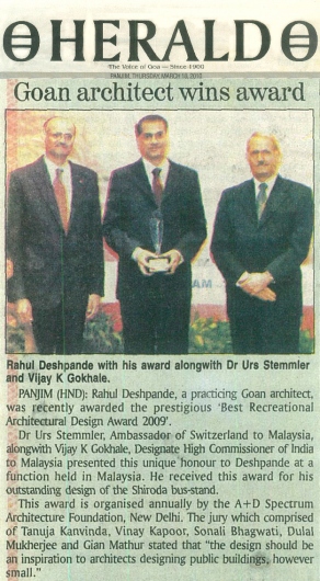 Goan Architect Wins Award