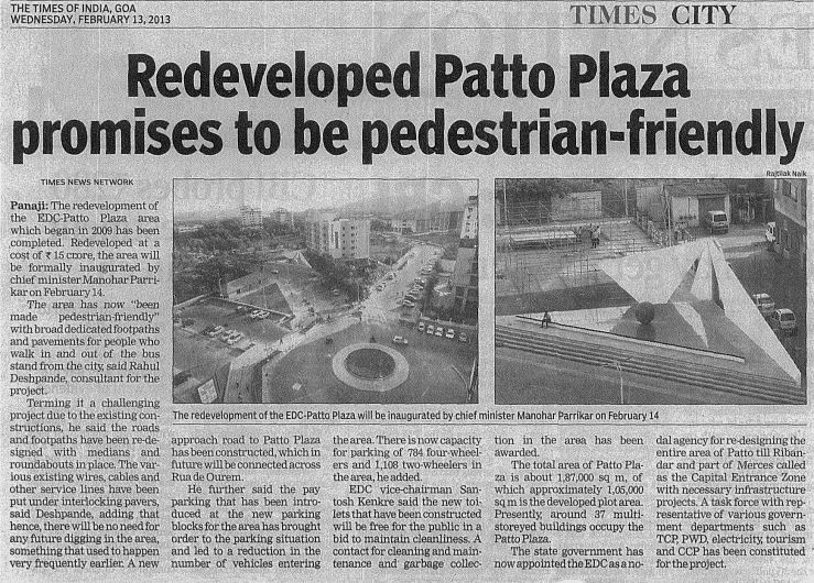 Redevloped Patto Plaza promises to be pedestrian-friendly